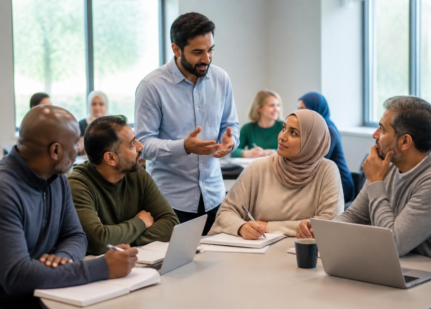 Adults taking part in a community learning session